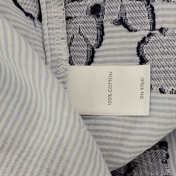 New with tags J Jill large tall blue white stripe flutter collar sleeveless top - Picture 5 of 5